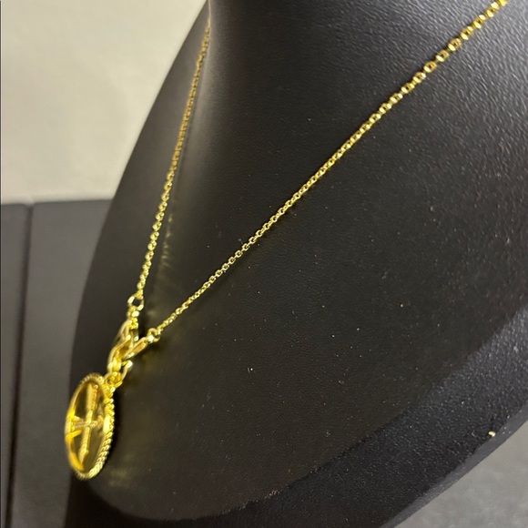 NWT Uncommon James Costa Necklace Gold Tone Pendant Necklace Cross Bow - Picture 3 of 10